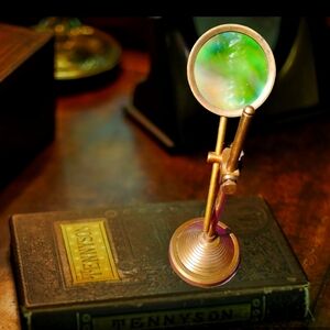 Vintage Nautical Brass Desktop Adjustable Magnifying Glass Stand